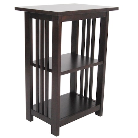 Alaterre Furniture Mission 2 Shelf End Table, Espresso AMIA02P0